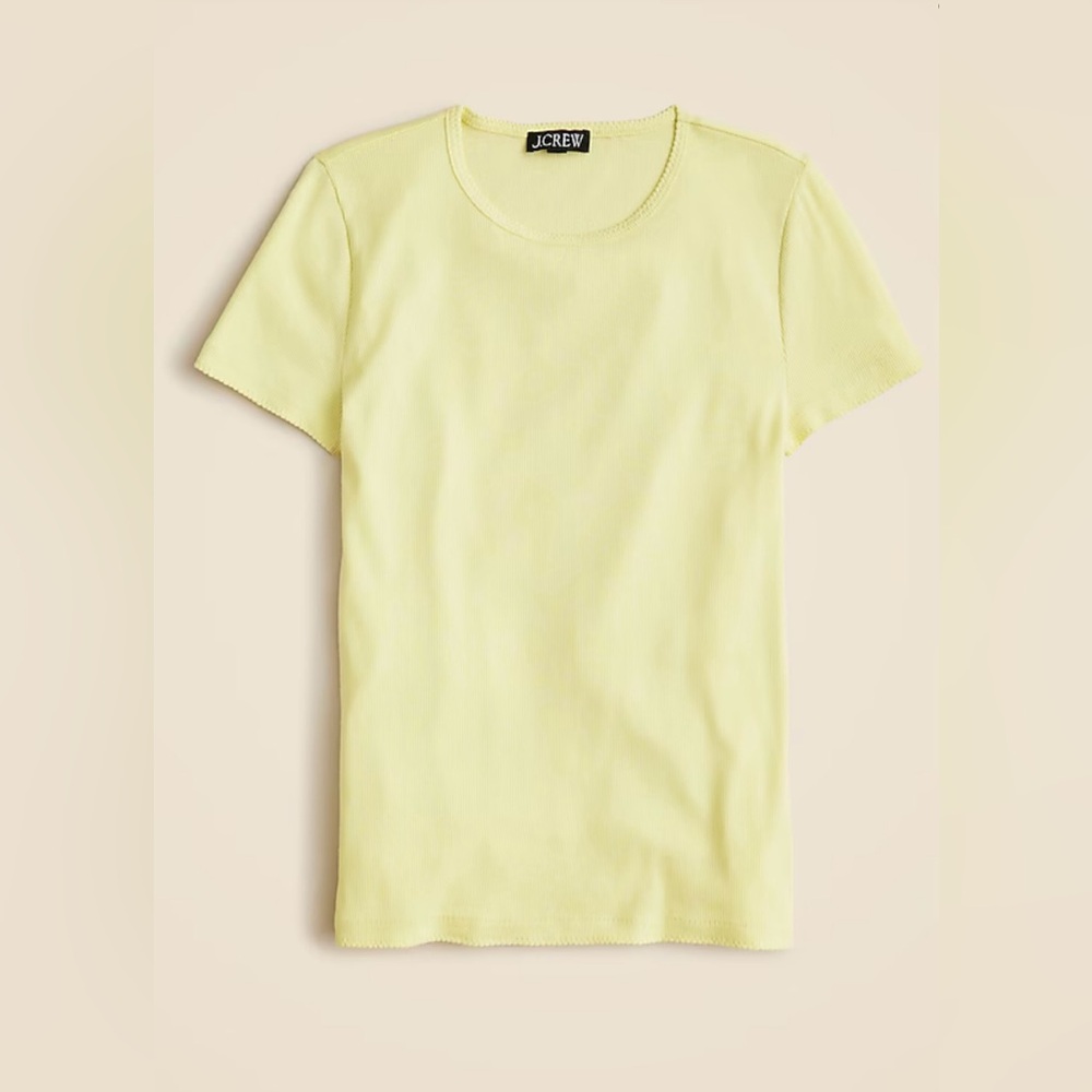 NWT J crew Pale Flax color only 

Fine rib short-sleeve T-shirt